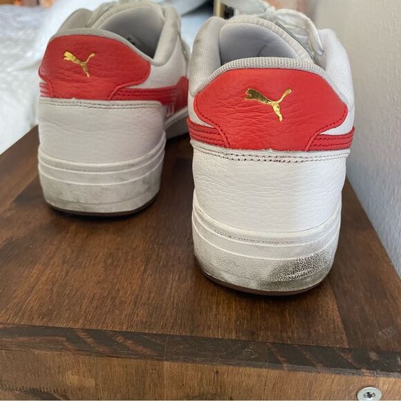White and red puma mens sneakers size 8 - Picture 5 of 8